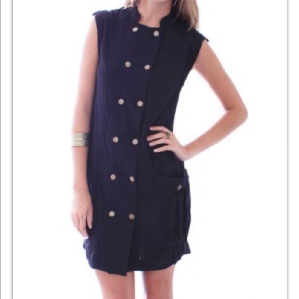 Jack Military-Inspired Black Dress, sz S